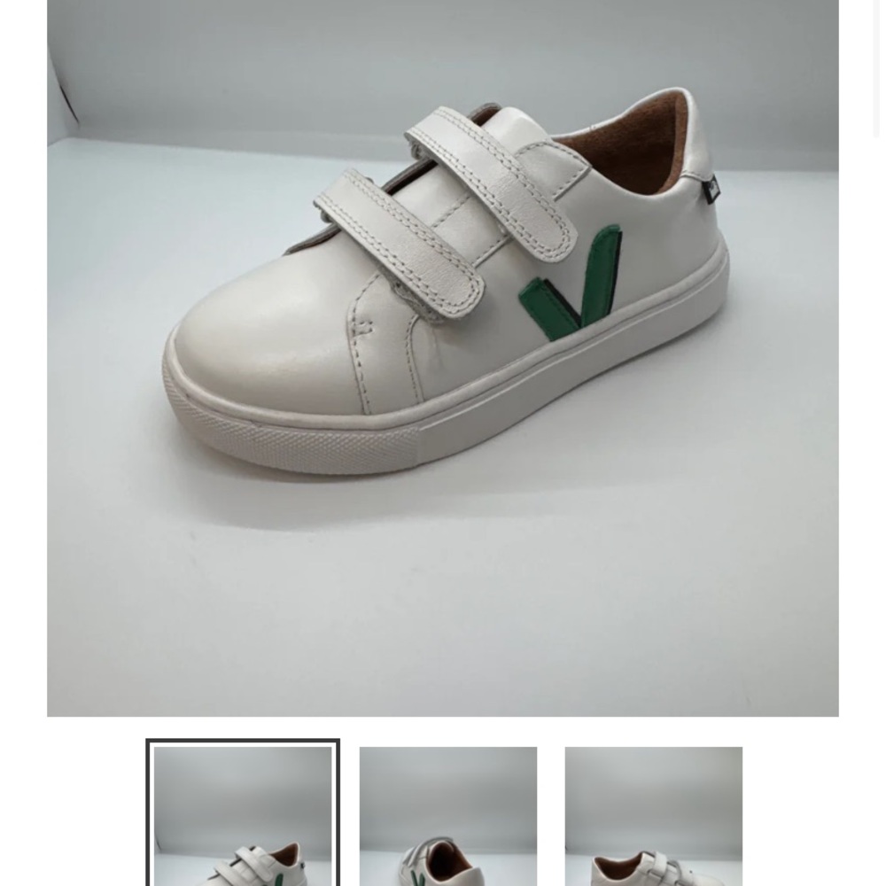 Venettini Nolan White and Green Velcro Sneakers